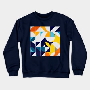 Bright Colorful Patterns Tile Pattern Squares Triangles Curves Circles Crewneck Sweatshirt